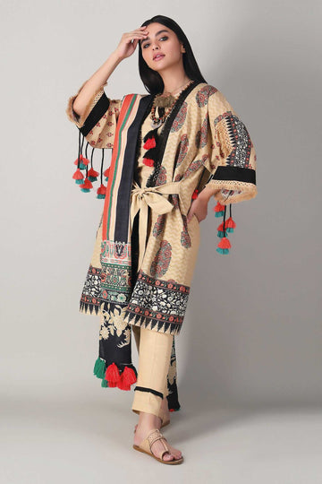 Khaadi Blk20416 Beige Beige Winter Collection 2020